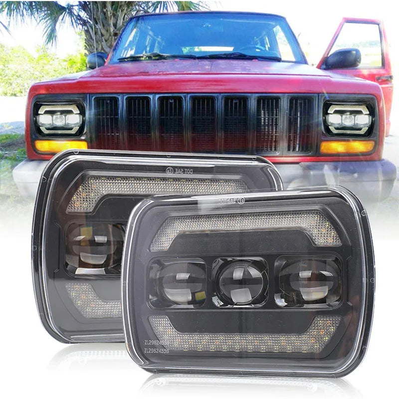 7"x 5" LED High Low Beam Rectangular Headlight for Jeep Wrangler YJ