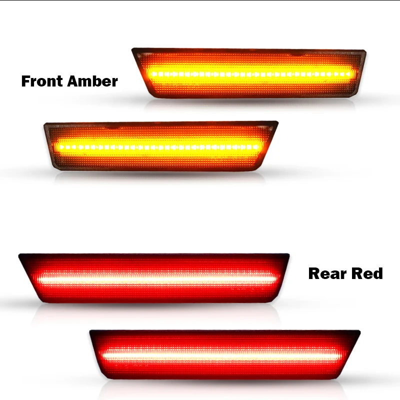 (2) Smoked Lens Rear Side Marker Lamps with 36-SMD Red LED Lights For