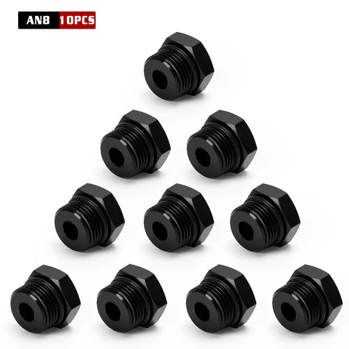 10 Pieces AN6 AN8 AN10 Male Block Off Cap Fitting Hex Head Plug With