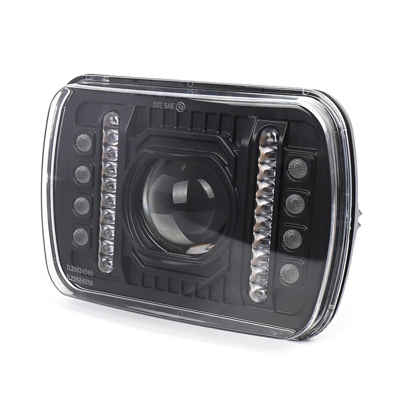 2 pcs 80W Square 7x6 5x7 Inch LED Headlights for -Jeep -Wrangler YJ