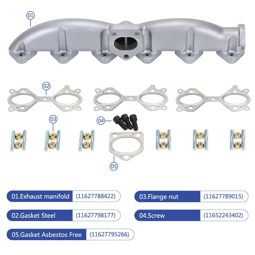 11627788422 Exhaust Manifold for BMW E46 E39 E60 E61 E38 E65 E83 E53