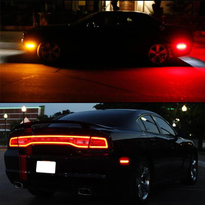 (2) Smoked Lens Rear Side Marker Lamps with 36-SMD Red LED Lights For