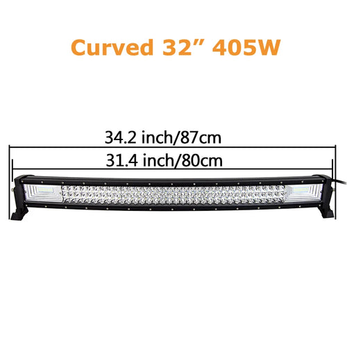 22 32 42 52 Inch 270W 405W 7d Off Road Led Light Bar Curved LED