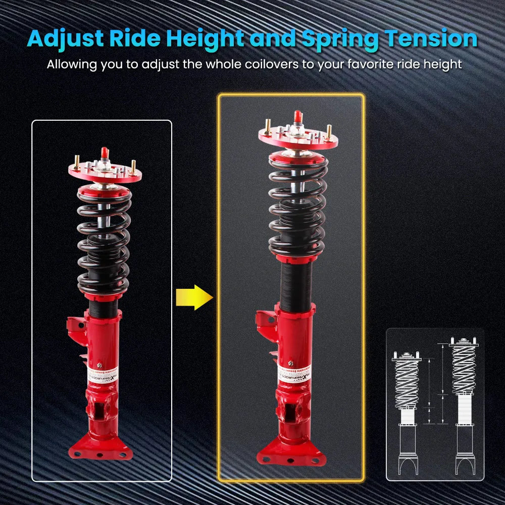 24 Ways Shock strut Adj. Coilover Spring Suspension Strut for BMW E36