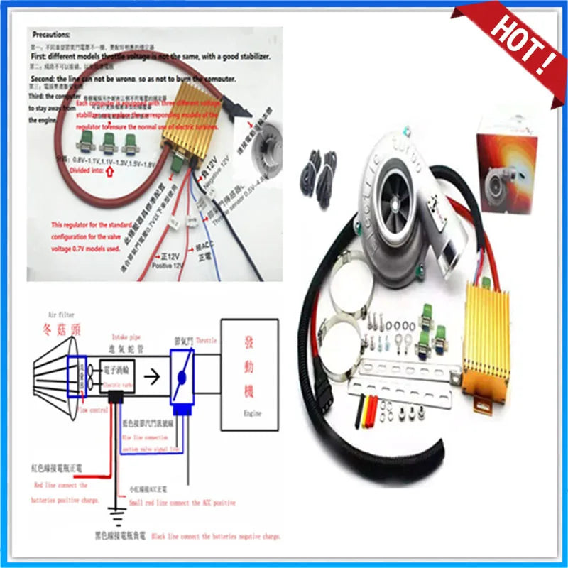 Universal Electric Turbo Supercharger Kit Thrust Motorcycle Electric