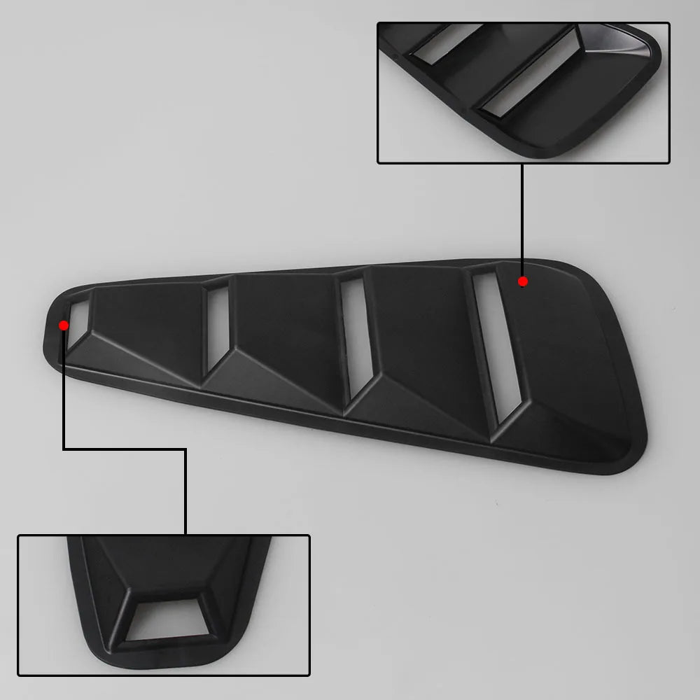 1/4 Quarter Black Side Window Louvers Scoop Cover Vent For 05-14 Ford