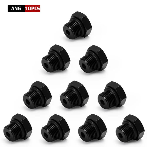 10 Pieces AN6 AN8 AN10 Male Block Off Cap Fitting Hex Head Plug With