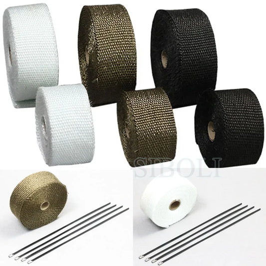 5m 10m Motorcycle Exhaust Pipe Header Heat Wrap Resistant Stainless