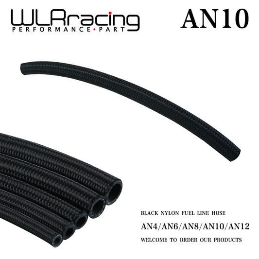 WLR RACING - 10 AN Pro's Lite Black Black  Braided Fuel Oil Line 350