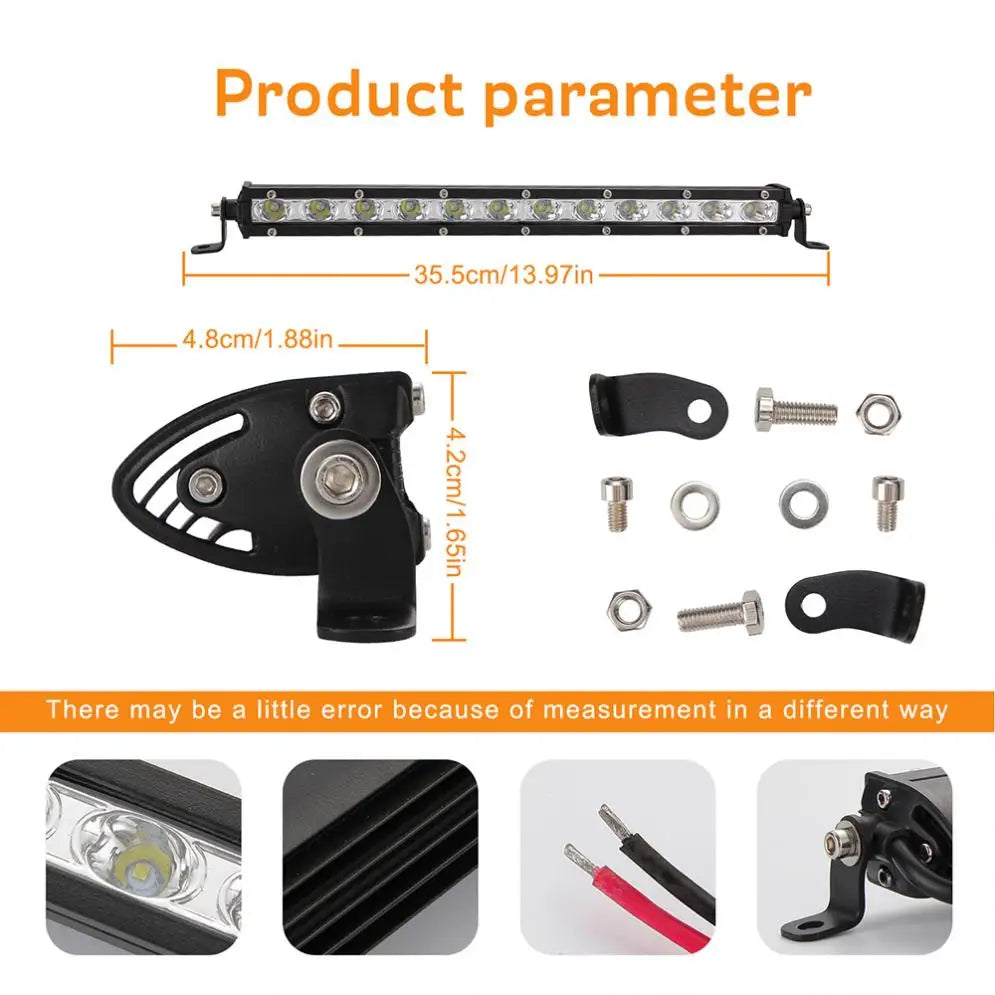 14 Inch 36W 6000K 1800LM Waterproof Car LED Strip Work Light Bar