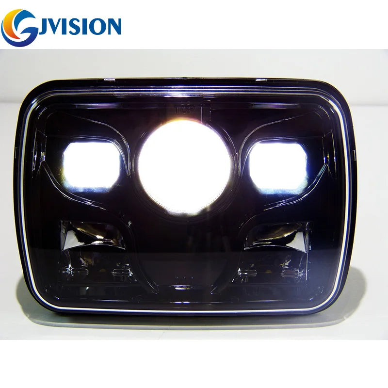 7X6 Projector LED Headlight High/Low Beam Replacement DOT Black