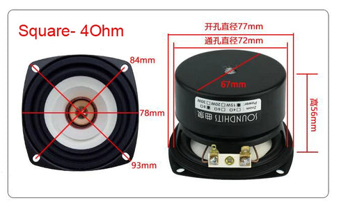 2PCS/LOT Sounderlink 3'' Full Range frequency Speaker 3 inch 90MM unit