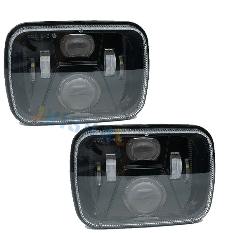 2pcs Headlamp for Jeep YJ XJ Cherokee GMC 5x7" Rectangular Led