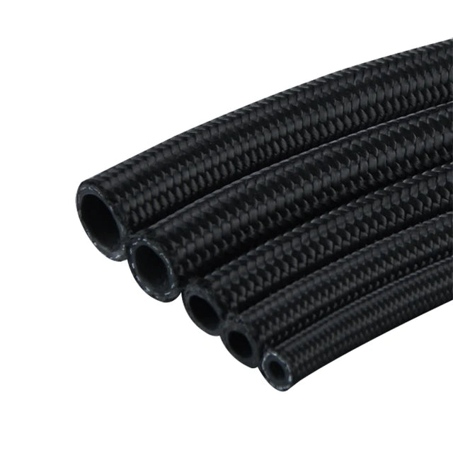 VR - 4 AN -4AN AN4 Black  Braided Fuel/Oil/Gas Line Hose One Feet 0.3M