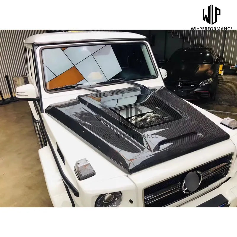 W463 High Quality Carbon Fiber /FRP Engine Hood Transparent Bonnets