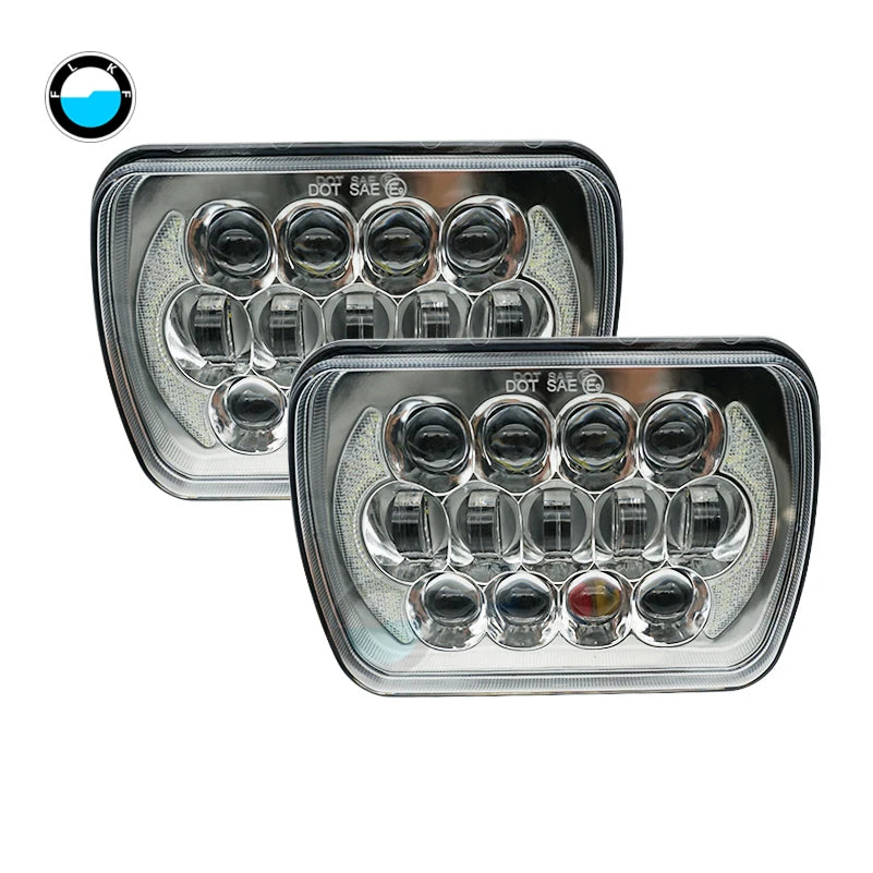 1 Pair 5x7 inch 7'' Square LED headlight 7x6 inch 105W Hi/Lo Beam for