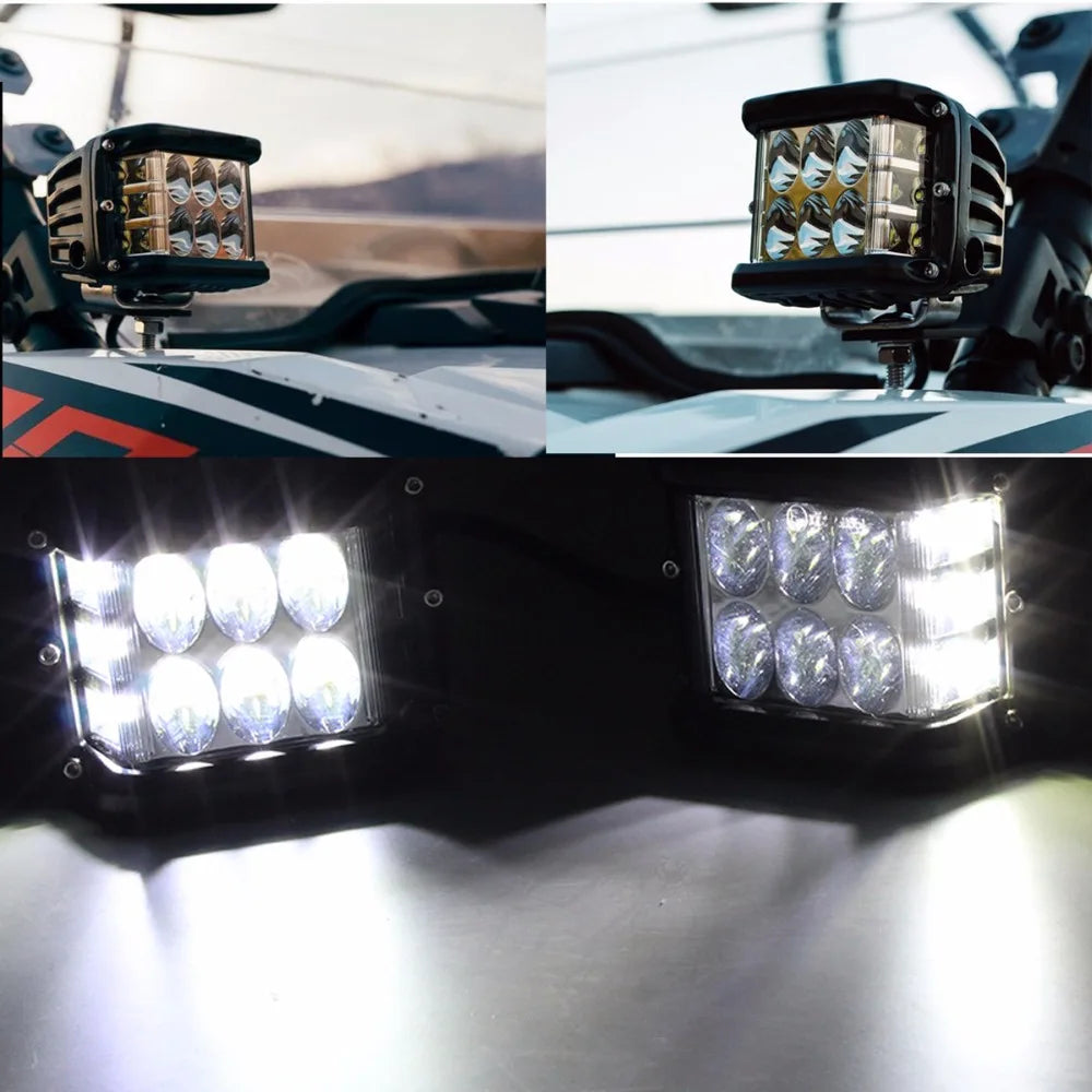 4inch 3 Sides Shooter Led Cube 60W Led Work Light 12v 24v Off Road 4x4