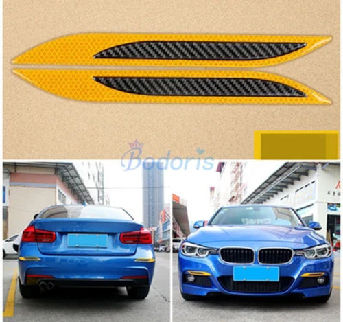 Waterproof Reflective Warning Sticker Front Rear Bumper Strips For