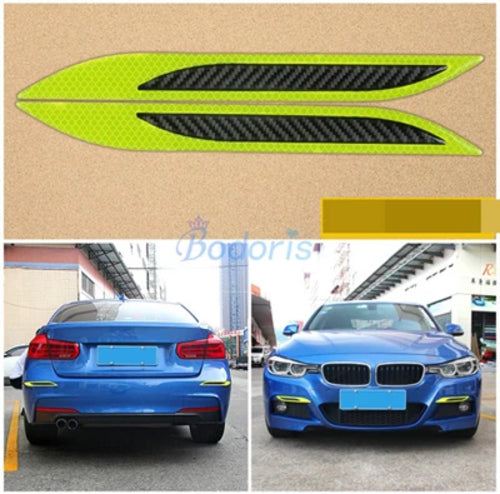 Waterproof Reflective Warning Sticker Front Rear Bumper Strips For