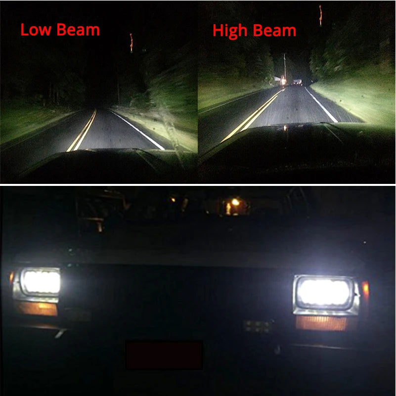 1 Pair 5x7 inch 7'' Square LED headlight 7x6 inch 105W Hi/Lo Beam for