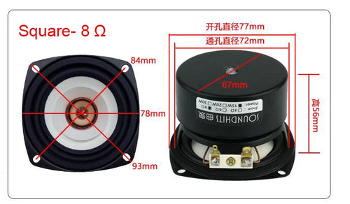 2PCS/LOT Sounderlink 3'' Full Range frequency Speaker 3 inch 90MM unit