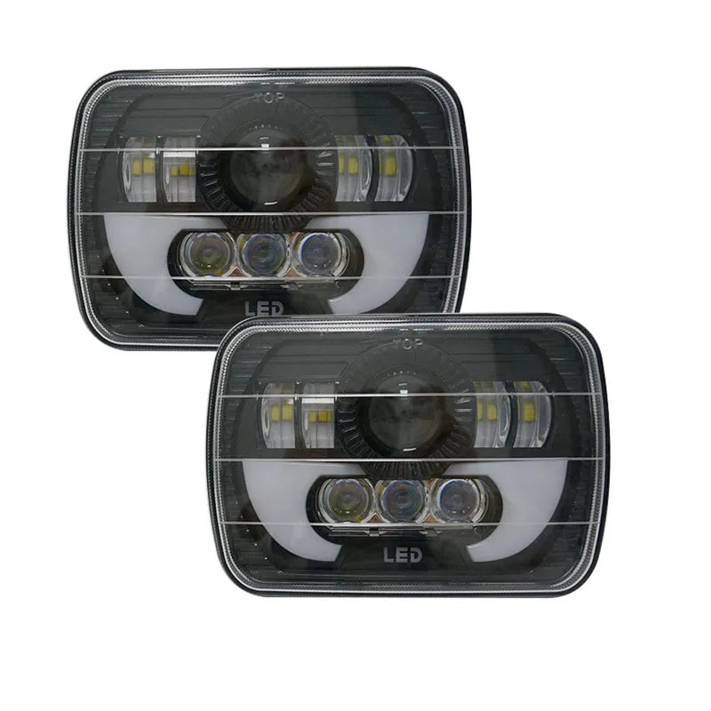 5*7'' inch 90W Square led headlight 6x7 inch Sealed beam Angel eyes