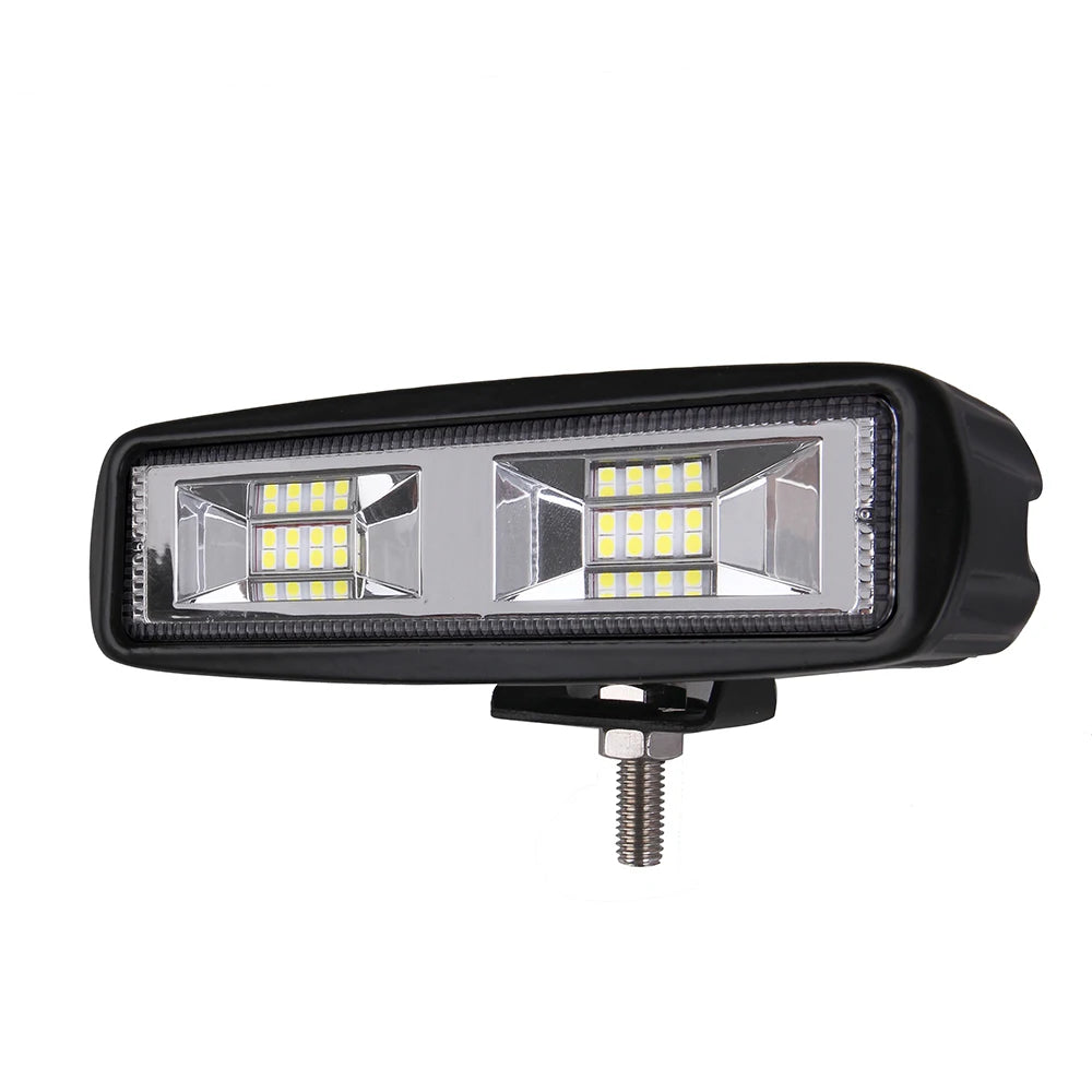 2pcs Slim 6inch LED Work Light Bar 16-LED 24W 6000K Flood Beam for