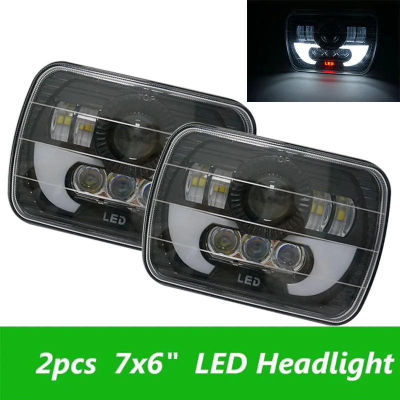 5x7'' Auto headlamp 5x7 inch High Low Beam square led headlight for