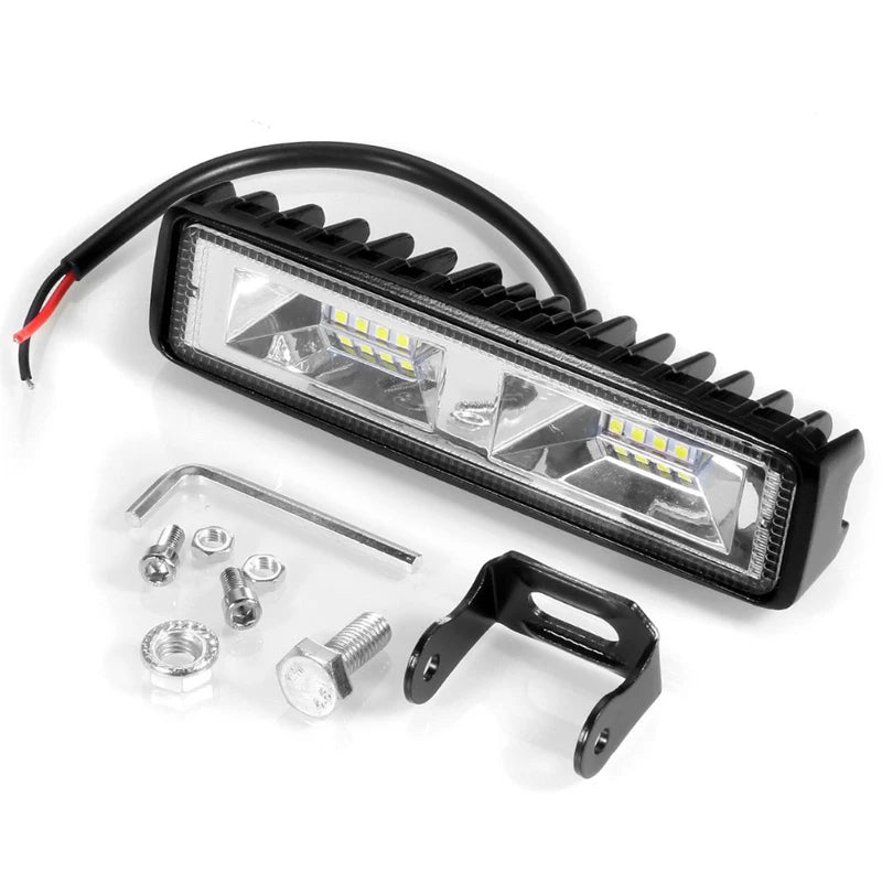 1PCS 6 inch 48W 6000K16 LED Work Light Flood Beam Bar Car SUV Off-Road