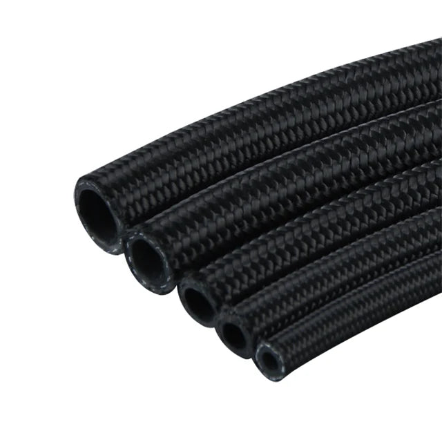 WLR RACING - 10 AN Pro's Lite Black Black  Braided Fuel Oil Line 350