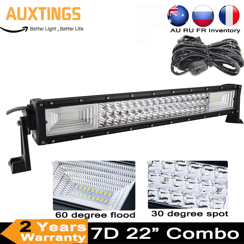 22inch 7D 270W Off Road Led Light Bar LED Work Light Combo for Tractor