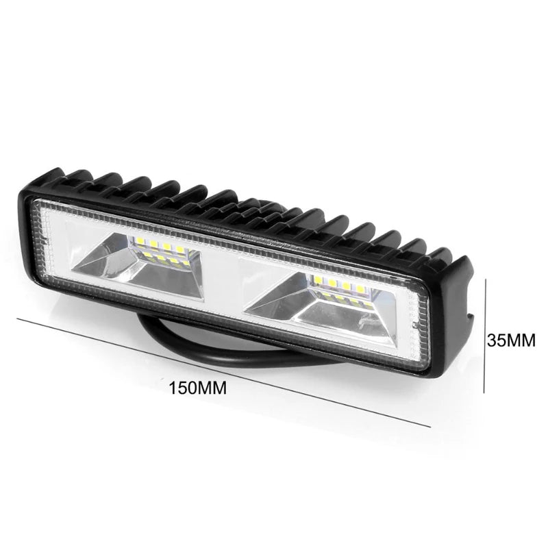 1PCS 6 inch 48W 6000K16 LED Work Light Flood Beam Bar Car SUV Off-Road