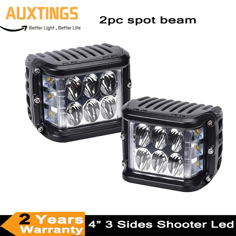 4inch 3 Sides Shooter Led Cube 60W Led Work Light 12v 24v Off Road 4x4