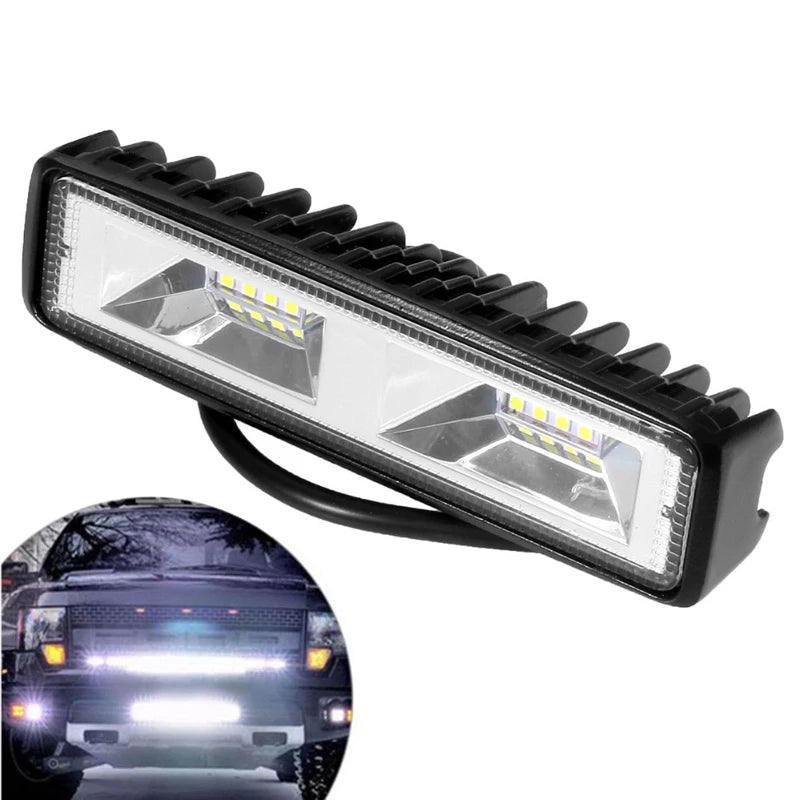 1PCS 6 inch 48W 6000K16 LED Work Light Flood Beam Bar Car SUV Off-Road