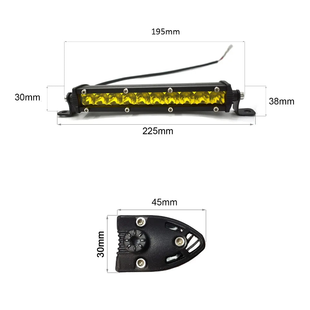 1 Piece Ultra Slim Single Row 7 inch LED Light Bar 30W Work Bar Light