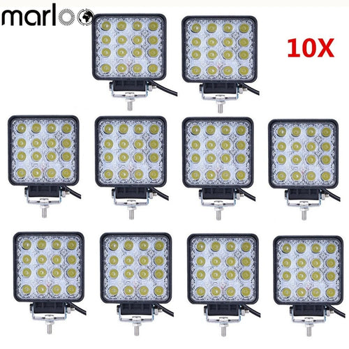 10pcs 48W Led Work Light 4 Inch Square Offroad Light 12V 24V Driving