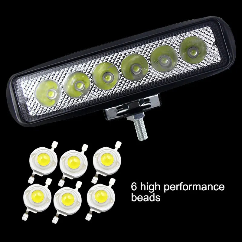 1pcs LED Work Light Bar 18W For Motorcycle Car Truck Boat Tractor