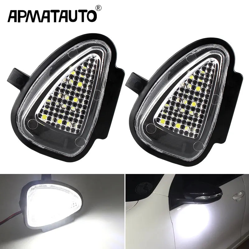 2pcs Error Free White Led Under Side Mirror Puddle Light Canbus For VW