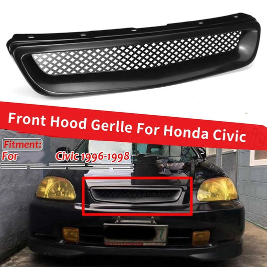 ABS Black Car Front Bumper Hood Grill Grille Cover Trim for Honda