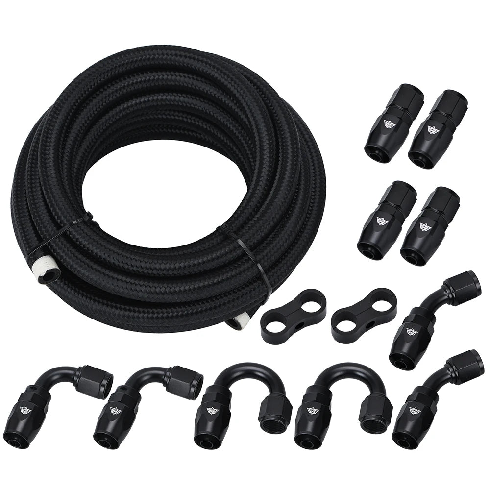 6AN AN6 Oil Fuel Fittings Hose End 0+45+90+180 Degree Oil Adaptor Kit