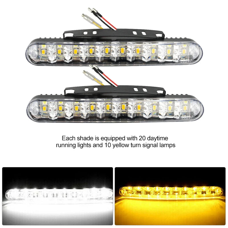 2pcs 6000K 12V LED Daytime Running Spot Light DRL Driving Turn Signal