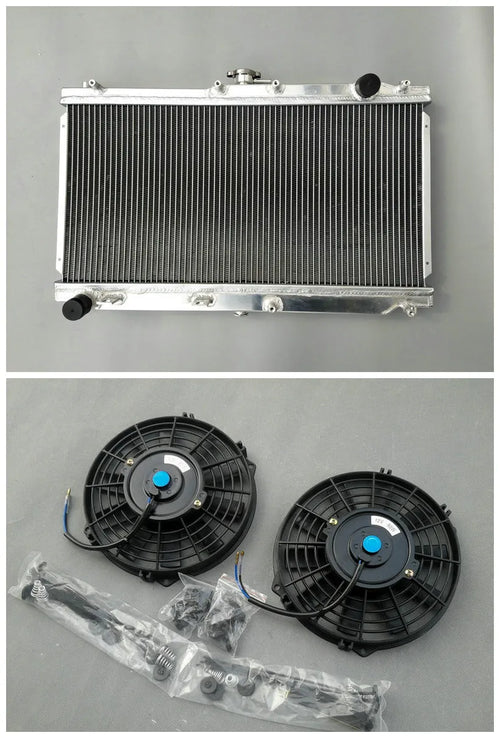 52 mm Aluminum Radiator & Fan Cooling FOR Mazda MX5 MX-5 Miata NB MT