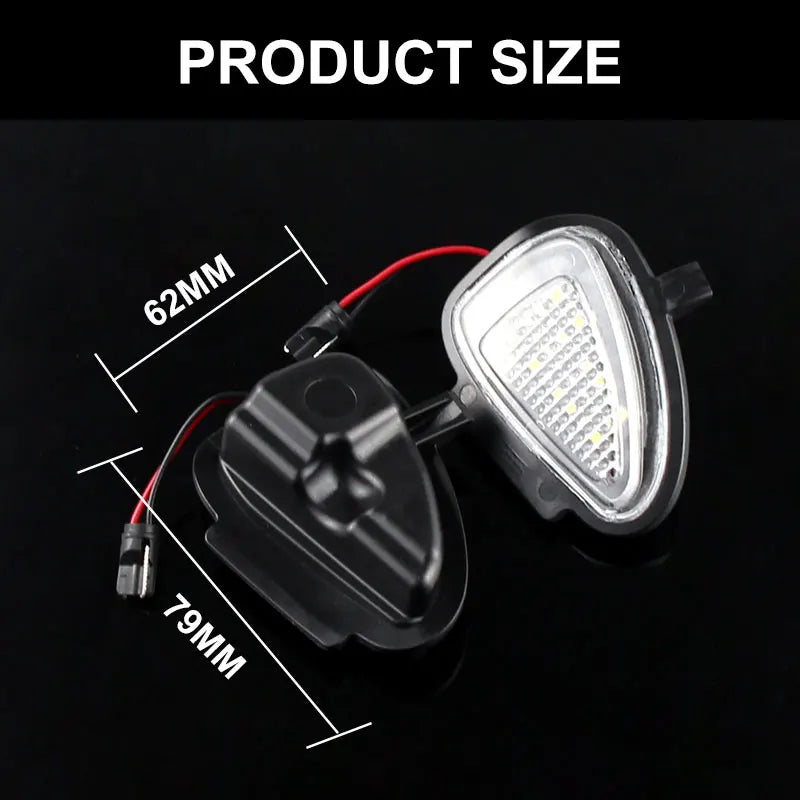 2pcs Error Free White Led Under Side Mirror Puddle Light Canbus For VW