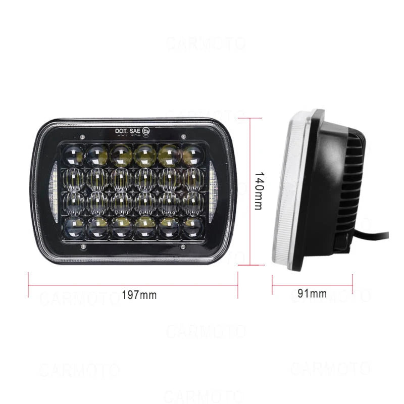 5x7Inch LED Square Headlights with Hi/Lo Beam&DRL 6x7" Truck Headlamps