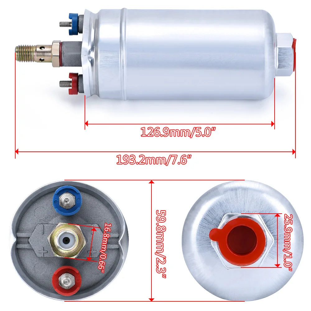 VR - TOP QUALITY External Fuel Pump 044 OEM:0580 254 044 Poulor 300lph