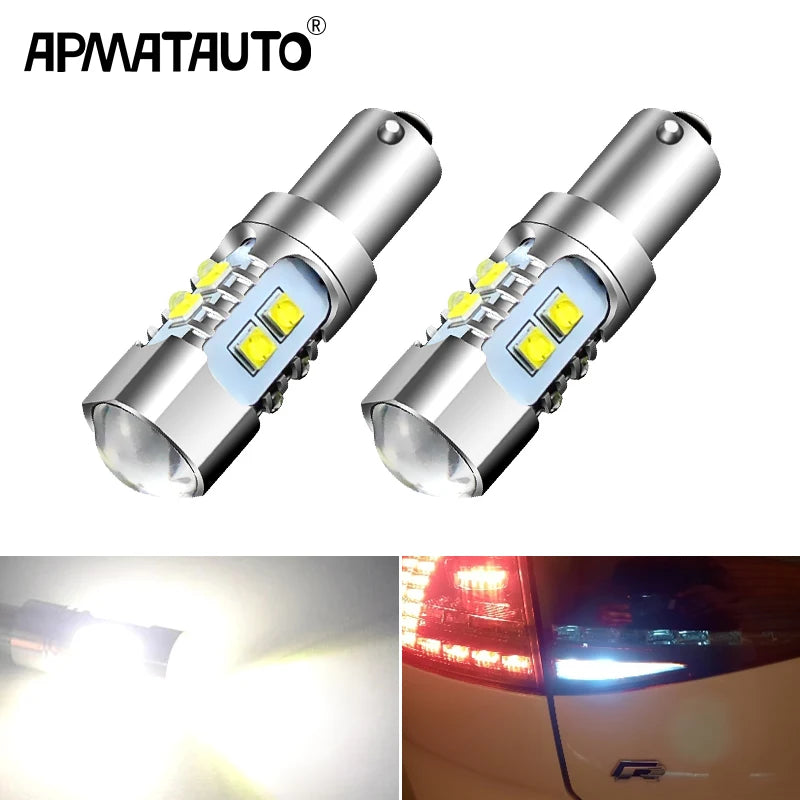 2Pc CANbus Error Free White Bay9s H21W 64136 LED Bulbs for Volkswagen