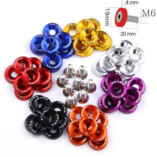 50Bag M6 JDM Car Modified Hex Fasteners Fender Washer Bumper Engine