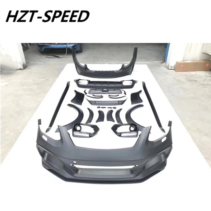 Wide Style Unpainted FRP Material Car Body Kit Front Rear Bumper Lip