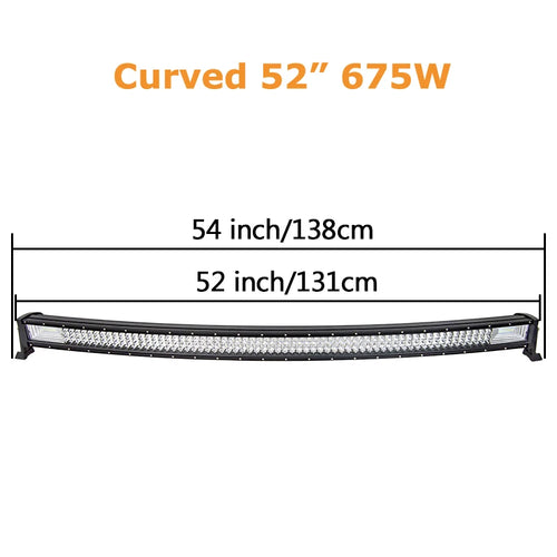 22 32 42 52 Inch 270W 405W 7d Off Road Led Light Bar Curved LED