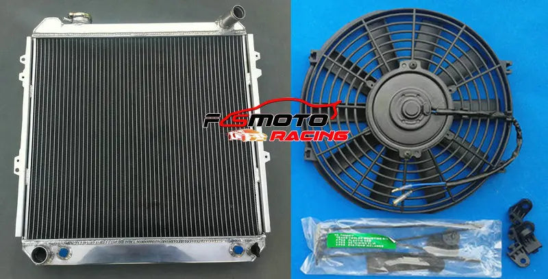 4 Row Aluminum Radiator + Fan Racing For Toyota Pickup 4Runner 4WD